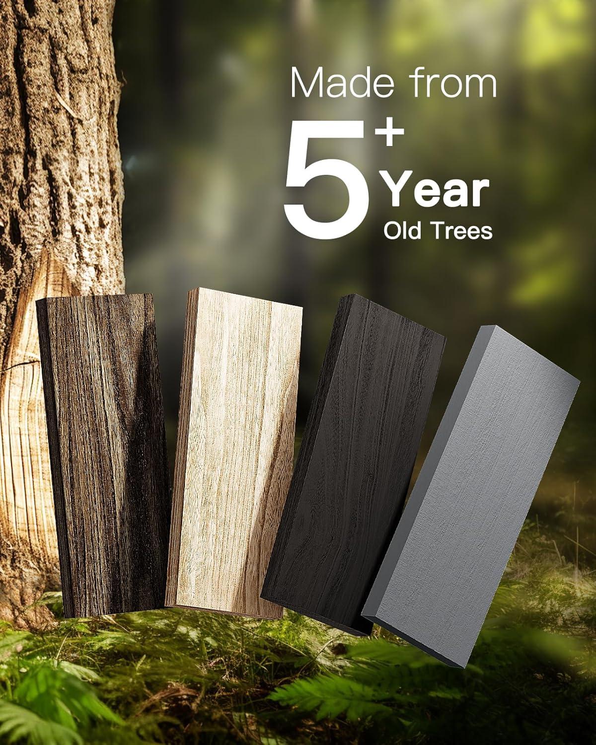 imageAmada HOMEFURNISHING Corner Floating Shelves Set of 4 Corner Wall Shelves Shelves for Wall Decor Corner Wood Shelves for Home Decor Office Bedroom Bathroom Laundry Room Kitchen BrownRustic Wood