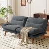 image75 Futon Sofa Bed 3in1 Futon Couch wAdjustable Backrest ampamp Armrests Corduroy Convertible Sleeper Sofa Bed Folding Sleeper Recliner wRemovable Cushion for Apartment Living Room OfficeGreyGrey