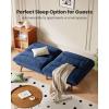 image75 Futon Sofa Bed 3in1 Futon Couch wAdjustable Backrest ampamp Armrests Corduroy Convertible Sleeper Sofa Bed Folding Sleeper Recliner wRemovable Cushion for Apartment Living Room OfficeGreyBlue
