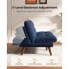 image75 Futon Sofa Bed 3in1 Futon Couch wAdjustable Backrest ampamp Armrests Corduroy Convertible Sleeper Sofa Bed Folding Sleeper Recliner wRemovable Cushion for Apartment Living Room OfficeGreyBlue