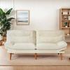 image75 Futon Sofa Bed 3in1 Futon Couch wAdjustable Backrest ampamp Armrests Corduroy Convertible Sleeper Sofa Bed Folding Sleeper Recliner wRemovable Cushion for Apartment Living Room OfficeGreyWhite
