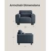 imageAMADA HOMEFURNISHING 40quot Living Room ChairsReading ChairAccent ChairSmall Sofa Couch for BedroomOversize MidCentury Armchair with Deep Seat Comfy Sofa CouchWhiteNavy Blue