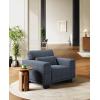 imageAMADA HOMEFURNISHING 40quot Living Room ChairsReading ChairAccent ChairSmall Sofa Couch for BedroomOversize MidCentury Armchair with Deep Seat Comfy Sofa CouchWhiteNavy Blue