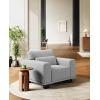 imageAMADA HOMEFURNISHING 40quot Living Room ChairsReading ChairAccent ChairSmall Sofa Couch for BedroomOversize MidCentury Armchair with Deep SeatComfy Sofa CouchFlax Grey