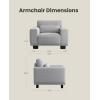 imageAMADA HOMEFURNISHING 40quot Living Room ChairsReading ChairAccent ChairSmall Sofa Couch for BedroomOversize MidCentury Armchair with Deep SeatComfy Sofa CouchFlax Grey