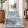 imageAMADA HOMEFURNISHING 8x10 Area Rug Washable LowProfile Large Area Rug with NonSlip Backing ampamp Durable Edge Binding Vintage Large Rugs for Living Room BedroomBlue
