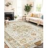 imageAMADA HOMEFURNISHING 8x10 Area Rug Washable LowProfile Large Area Rug with NonSlip Backing ampamp Durable Edge Binding Vintage Large Rugs for Living Room BedroomBeigeYellow