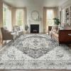 imageAMADA HOMEFURNISHING 8x10 Area Rug Washable LowProfile Large Area Rug with NonSlip Backing ampamp Durable Edge Binding Vintage Large Rugs for Living Room BedroomGrey