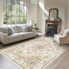 imageAMADA HOMEFURNISHING 8x10 Area Rug Washable LowProfile Large Area Rug with NonSlip Backing ampamp Durable Edge Binding Vintage Large Rugs for Living Room BedroomBeige