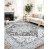imageAMADA HOMEFURNISHING 8x10 Area Rug Washable LowProfile Large Area Rug with NonSlip Backing ampamp Durable Edge Binding Vintage Large Rugs for Living Room BedroomLight Grey