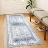 imageAMADA HOMEFURNISHING 8x10 Area Rug Washable LowProfile Large Area Rug with NonSlip Backing ampamp Durable Edge Binding Vintage Large Rugs for Living Room BedroomBlue Grey