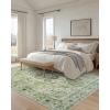 imageAMADA HOMEFURNISHING 8x10 Area Rug Washable LowProfile Large Area Rug with NonSlip Backing ampamp Durable Edge Binding Vintage Large Rugs for Living Room BedroomGreen