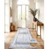 imageAMADA HOMEFURNISHING 8x10 Area Rug Washable LowProfile Large Area Rug with NonSlip Backing ampamp Durable Edge Binding Vintage Large Rugs for Living Room BedroomBlue Grey