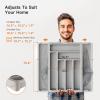 imageAMADA HOMEFURNISHING Expandable Silverware Drawer Organizer Adjustable Utensil Tray For Kitchen Storage BPAFree Cutlery Holder for Spoons Forks and Knives Easy to Clean and WashGray