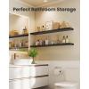 imageAMADA HOMEFURNISHING Floating Shelves Wall Shelves for BathroomLiving RoomBedroomKitchen Decor White Shelves with Invisible Brackets Set of 3  AMFS08Black