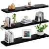 imageAMADA HOMEFURNISHING Floating Shelves Wall Shelves for BathroomLiving RoomBedroomKitchen Decor White Shelves with Invisible Brackets Set of 3  AMFS08Black