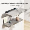 imageAMADA HOMEFURNISHING Floating Shelves Wall Shelves for BathroomLiving RoomBedroomKitchen Decor White Shelves with Invisible Brackets Set of 3  AMFS08Grey