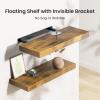 imageAMADA HOMEFURNISHING Floating Shelves Wall Shelves for BathroomLiving RoomBedroomKitchen Decor White Shelves with Invisible Brackets Set of 3  AMFS08Rustic Brown