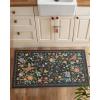 imageAMADA HOMEFURNISHING Runner Rug 26x8 Washable Runner Rugs AntiSlip with Durable Edge Binding Vintage Floral Soft Rug for Living Room Hallway Kitchen and Home OfficeDepth Black