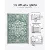 imageAMADA HOMEFURNISHING Runner Rug 26x8 Washable Runner Rugs AntiSlip with Durable Edge Binding Vintage Floral Soft Rug for Living Room Hallway Kitchen and Home OfficeGreen