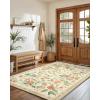 imageAMADA HOMEFURNISHING Runner Rug 26x8 Washable Runner Rugs AntiSlip with Durable Edge Binding Vintage Floral Soft Rug for Living Room Hallway Kitchen and Home OfficeBeige