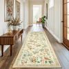 imageAMADA HOMEFURNISHING Runner Rug 26x8 Washable Runner Rugs AntiSlip with Durable Edge Binding Vintage Floral Soft Rug for Living Room Hallway Kitchen and Home OfficeBeige