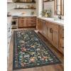 imageAMADA HOMEFURNISHING Runner Rug 26x8 Washable Runner Rugs AntiSlip with Durable Edge Binding Vintage Floral Soft Rug for Living Room Hallway Kitchen and Home OfficeDepth Black