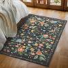 imageAMADA HOMEFURNISHING Runner Rug 26x8 Washable Runner Rugs AntiSlip with Durable Edge Binding Vintage Floral Soft Rug for Living Room Hallway Kitchen and Home OfficeDepth Black