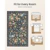 imageAMADA HOMEFURNISHING Runner Rug 26x8 Washable Runner Rugs AntiSlip with Durable Edge Binding Vintage Floral Soft Rug for Living Room Hallway Kitchen and Home OfficeDepth Black