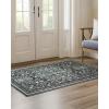 imageAMADA HOMEFURNISHING Runner Rug 26x8 Washable Runner Rugs AntiSlip with Durable Edge Binding Vintage Floral Soft Rug for Living Room Hallway Kitchen and Home OfficeBlack