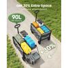 imageAMADA HOMEFURNISHING Wagon Cart Foldable Collapsible Wagon Cart with 360 LBS Max Load ampamp Expandable Storage 90L Foldable Grocery Cart with 2 Cup Holders for Outdoor Groceries Garden ampamp CampingGray