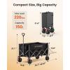 imageAMADA HOMEFURNISHING Wagon Cart Foldable Collapsible Wagon Cart with 360 LBS Max Load ampamp Expandable Storage 90L Foldable Grocery Cart with 2 Cup Holders for Outdoor Groceries Garden ampamp CampingBlack
