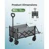 imageAMADA HOMEFURNISHING Wagon Cart Foldable Collapsible Wagon Cart with 360 LBS Max Load ampamp Expandable Storage 90L Foldable Grocery Cart with 2 Cup Holders for Outdoor Groceries Garden ampamp CampingGray