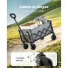 imageAMADA HOMEFURNISHING Wagon Cart Foldable Collapsible Wagon Cart with 360 LBS Max Load ampamp Expandable Storage 90L Foldable Grocery Cart with 2 Cup Holders for Outdoor Groceries Garden ampamp CampingGray