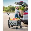 imageAMADA HOMEFURNISHING Wagon Cart Foldable Collapsible Wagon Cart with 360 LBS Max Load ampamp Expandable Storage 90L Foldable Grocery Cart with 2 Cup Holders for Outdoor Groceries Garden ampamp CampingGray