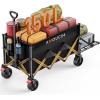 imageAMADA HOMEFURNISHING Wagon Cart Foldable Collapsible Wagon Cart with 360 LBS Max Load ampamp Expandable Storage 90L Foldable Grocery Cart with 2 Cup Holders for Outdoor Groceries Garden ampamp CampingBlack
