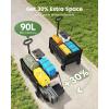 imageAMADA HOMEFURNISHING Wagon Cart Foldable Collapsible Wagon Cart with 360 LBS Max Load ampamp Expandable Storage 90L Foldable Grocery Cart with 2 Cup Holders for Outdoor Groceries Garden ampamp CampingBlack