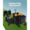 imageAMADA HOMEFURNISHING Wagons Carts Foldable Collapsible Wagon with 360 Rotating Wheels and Side Pocket Large Capacity 350LBS Foldable Wagon Cart for Shopping Garden CampingSports and Outdoor Use