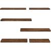 imageAMADA HOMEFURNISHING Wall Shelves Set of 6 Rustic Farmhouse Style Wood Floating Shelves for Wall Decor Bathroom ampamp Bedroom Storage Living Room Book Shelves 6pcsBrown