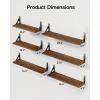 imageAMADA HOMEFURNISHING Wall Shelves Set of 6 Rustic Farmhouse Style Wood Floating Shelves for Wall Decor Bathroom ampamp Bedroom Storage Living Room Book Shelves 6pcsBrown