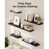 imageAMADA HOMEFURNISHING Wall Shelves Set of 6 Rustic Farmhouse Style Wood Floating Shelves for Wall Decor Bathroom ampamp Bedroom Storage Living Room Book Shelves 6pcsBlack
