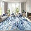 imageAMADA HOMEFURNISHING Washable Entry Rug2x3 Modern Abstract Rug with Short Pile and NonSlip Backing Small Rug with Abstract Pattern for Entryway Kitchen and Living Room GreyBlue