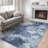 imageAMADA HOMEFURNISHING Washable Entry Rug2x3 Modern Abstract Rug with Short Pile and NonSlip Backing Small Rug with Abstract Pattern for Entryway Kitchen and Living Room GreyDark Blue