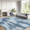 imageAMADA HOMEFURNISHING Washable Entry Rug2x3 Modern Abstract Rug with Short Pile and NonSlip Backing Small Rug with Abstract Pattern for Entryway Kitchen and Living Room GreyBlue