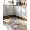 imageAMADA HOMEFURNISHING Washable Entry Rug2x3 Modern Abstract Rug with Short Pile and NonSlip Backing Small Rug with Abstract Pattern for Entryway Kitchen and Living Room GreyBrown