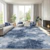 imageAMADA HOMEFURNISHING Washable Entry Rug2x3 Modern Abstract Rug with Short Pile and NonSlip Backing Small Rug with Abstract Pattern for Entryway Kitchen and Living Room GreyDark Blue