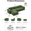 imageAmada 110quot Cloud Sectional Couch with LShape ChaiseampampMovable OttomanModern Modular Sofa with Deep Seat Boneless SofaCouches for Living Room BedroomNo Assembly Required GreenCorduroy FabricCorduroy Green