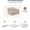 imageAmada 110quot Cloud Sectional Couch with LShape ChaiseampampMovable OttomanModern Modular Sofa with Deep Seat Boneless SofaCouches for Living Room BedroomNo Assembly Required GreenCorduroy FabricCorduroy Beige