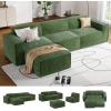 imageAmada 110quot Cloud Sectional Couch with LShape ChaiseampampMovable OttomanModern Modular Sofa with Deep Seat Boneless SofaCouches for Living Room BedroomNo Assembly Required GreenCorduroy FabricCorduroy Green