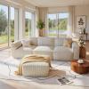 imageAmada 110quot Cloud Sectional Couch with LShape ChaiseampampMovable OttomanModern Modular Sofa with Deep Seat Boneless SofaCouches for Living Room BedroomNo Assembly Required GreenCorduroy FabricCorduroy Beige